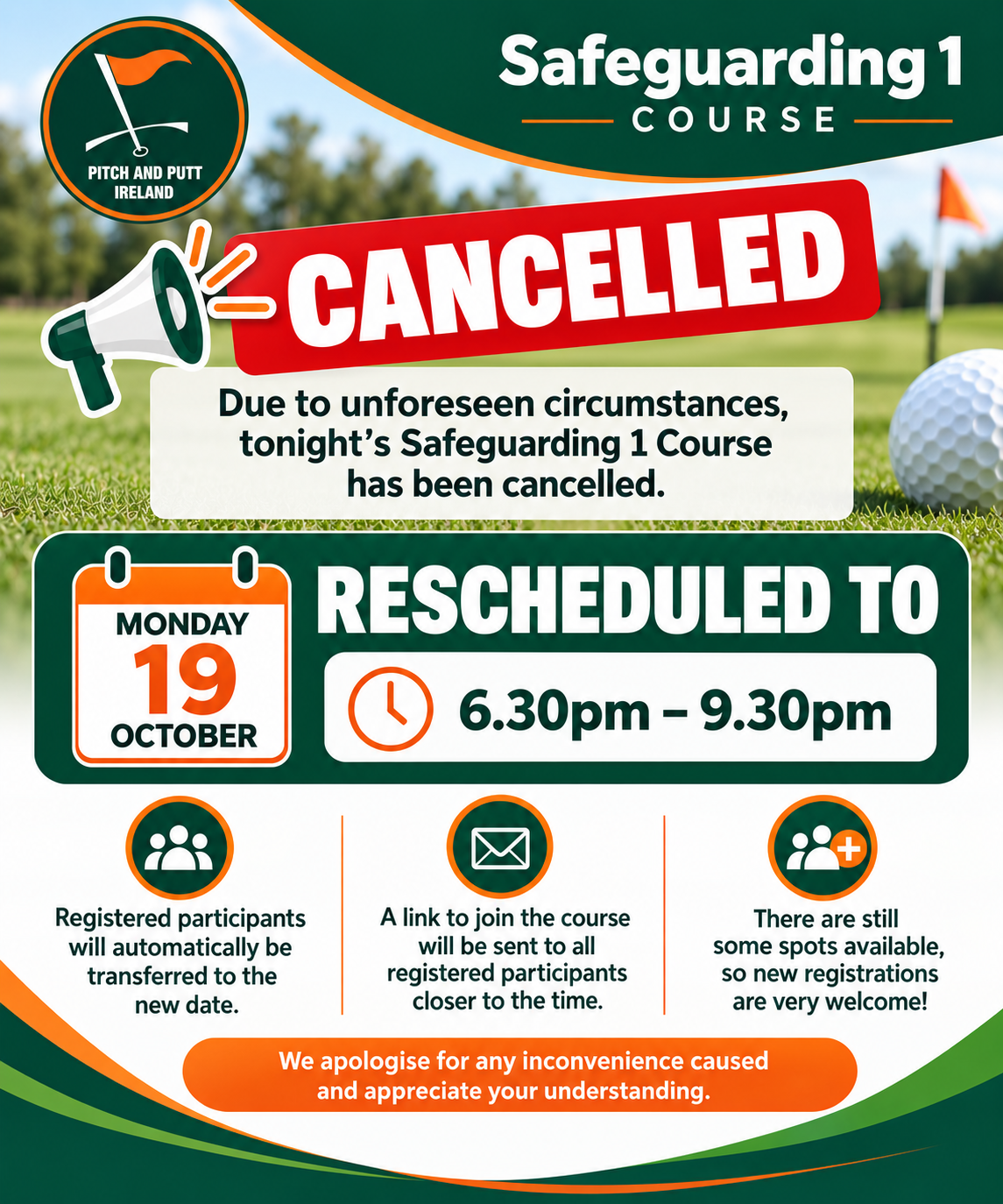 Safeguarding 1 Rescheduled