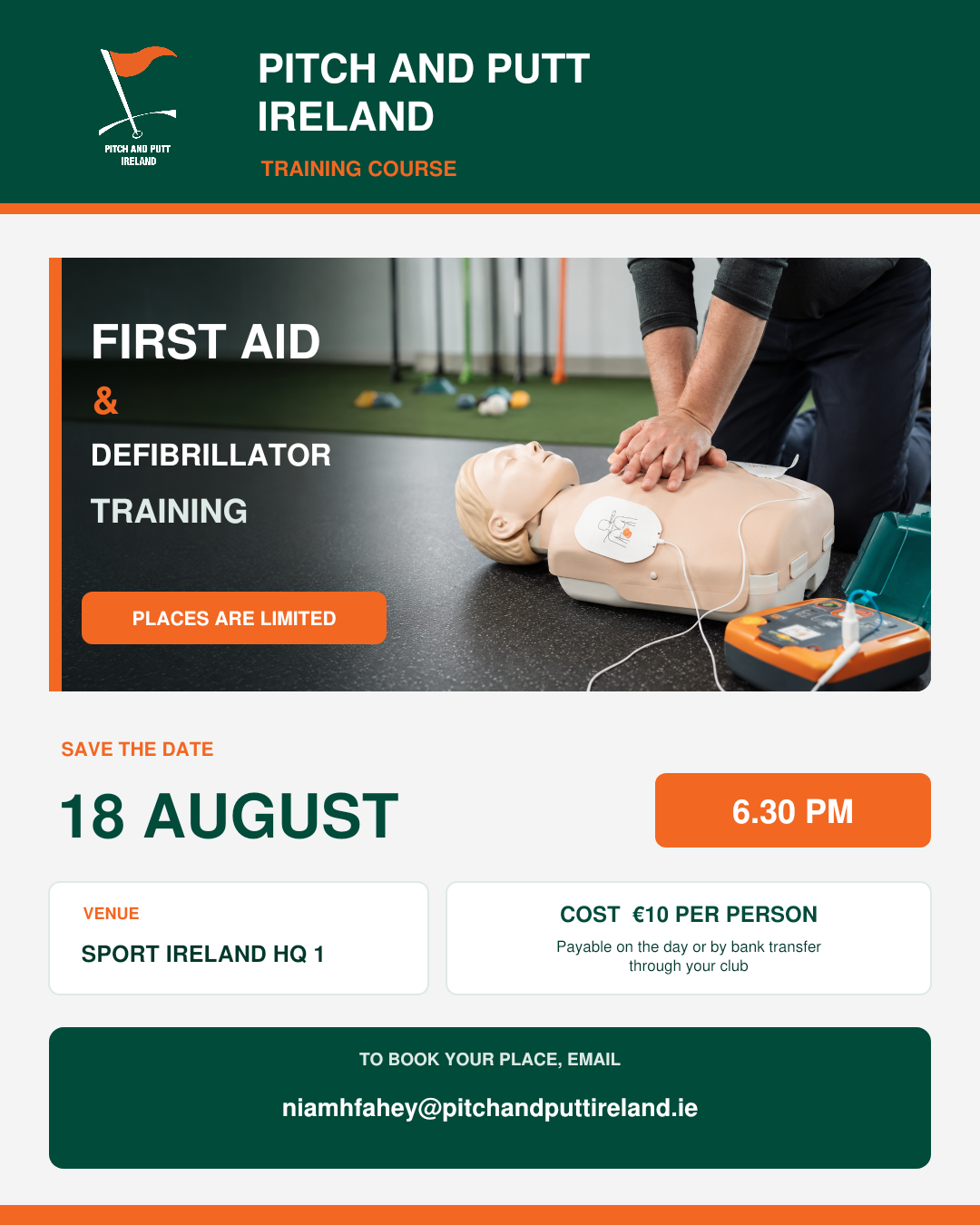First Aid & Defibrillator Training coming soon!