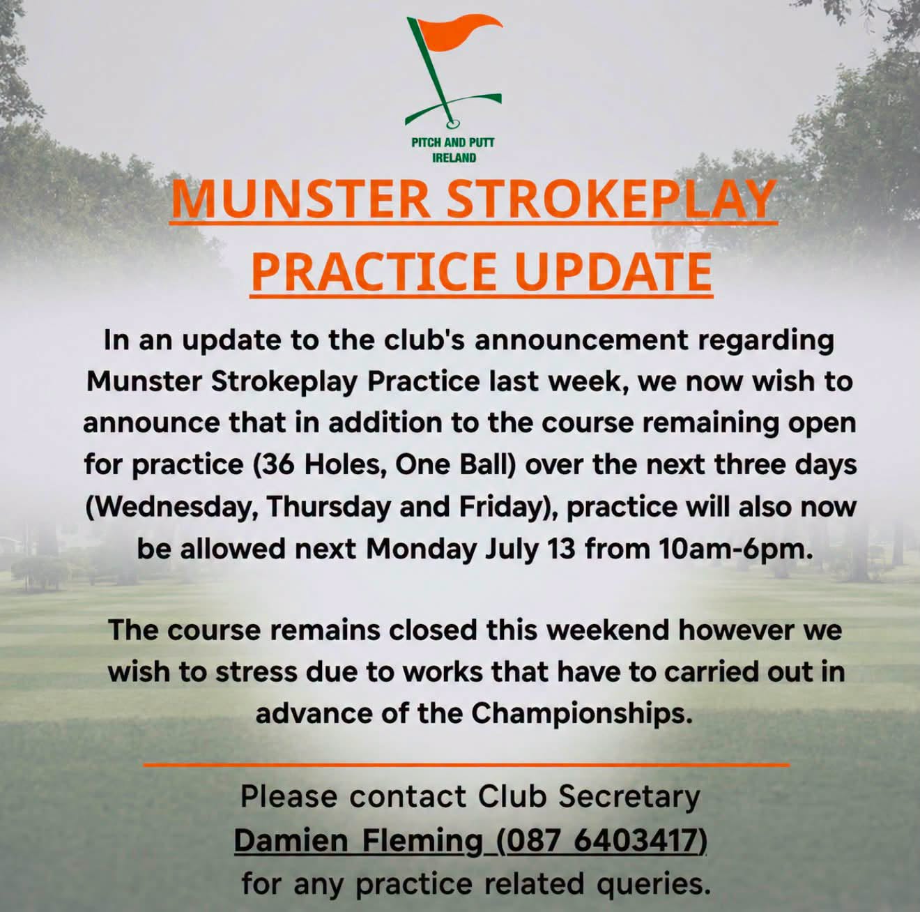Updated Munster Strokeplay Practice