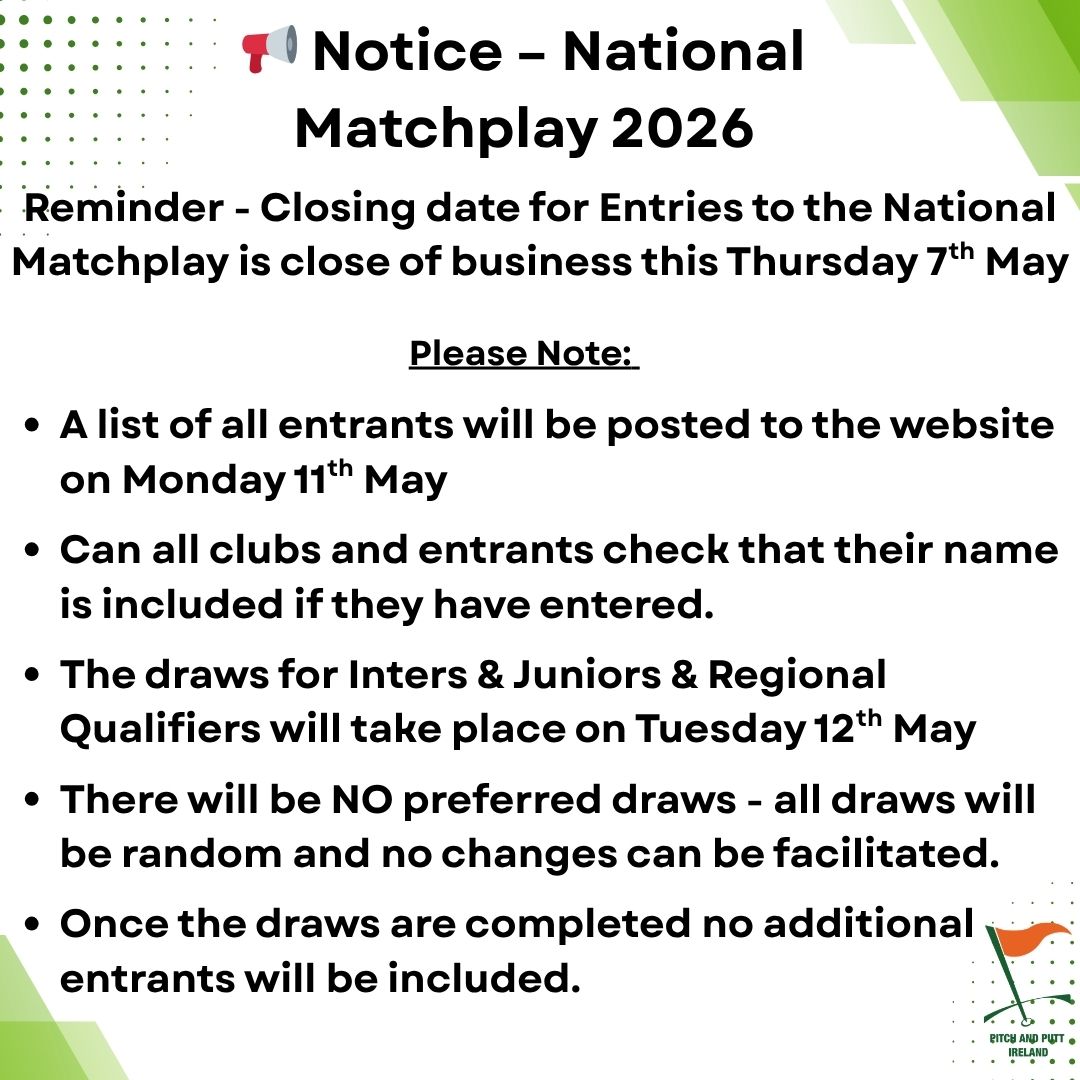 Notice - 2026 National Matchplay
