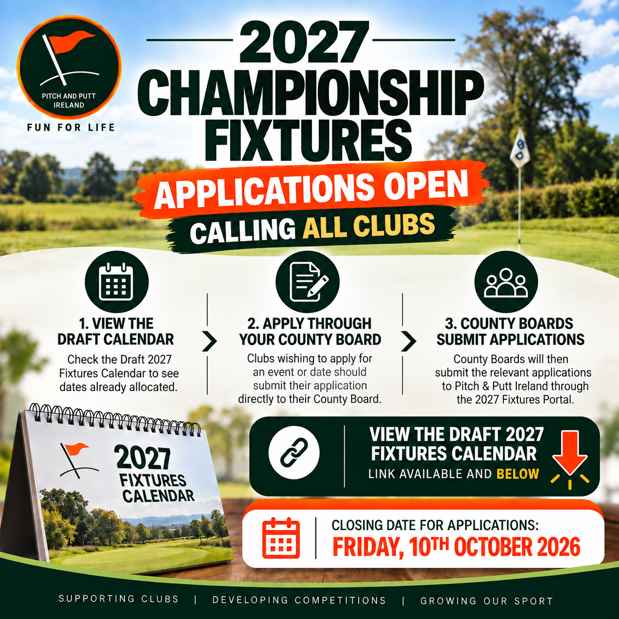 2027 Championship Fixtures – Applications Now Open