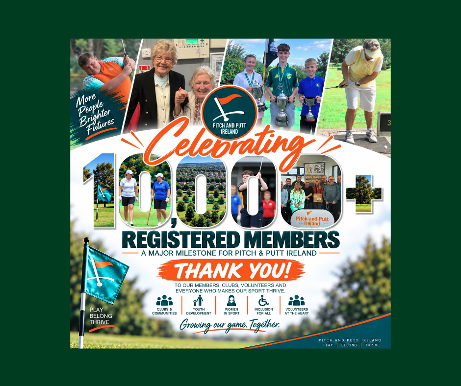 10,000 MEMBERS – A MAJOR MILESTONE FOR PITCH & PUTT IRELAND!