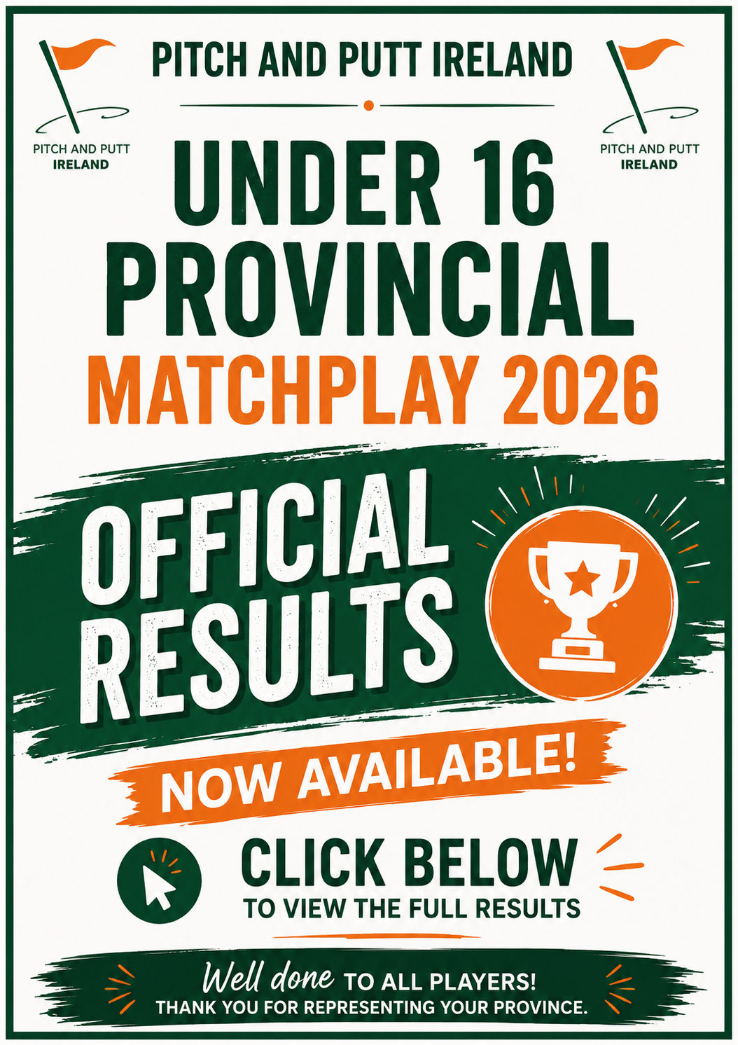 U16 Provincial Matchplay Official Results