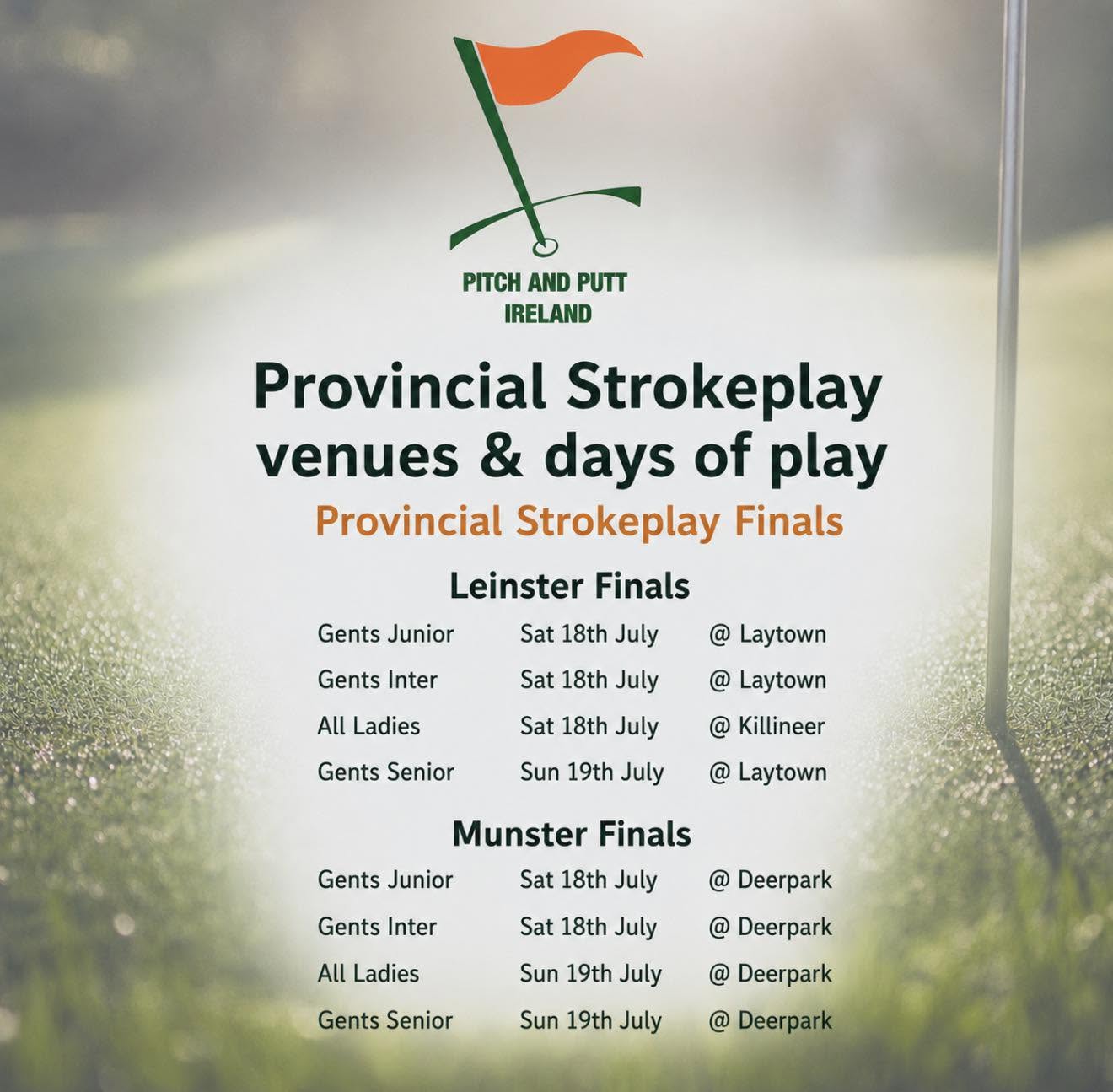 Provincial Strokeplay 2026 Venues