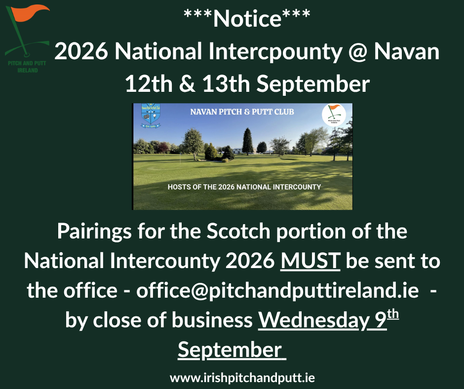 Important Notice -  National Inter County Pairings